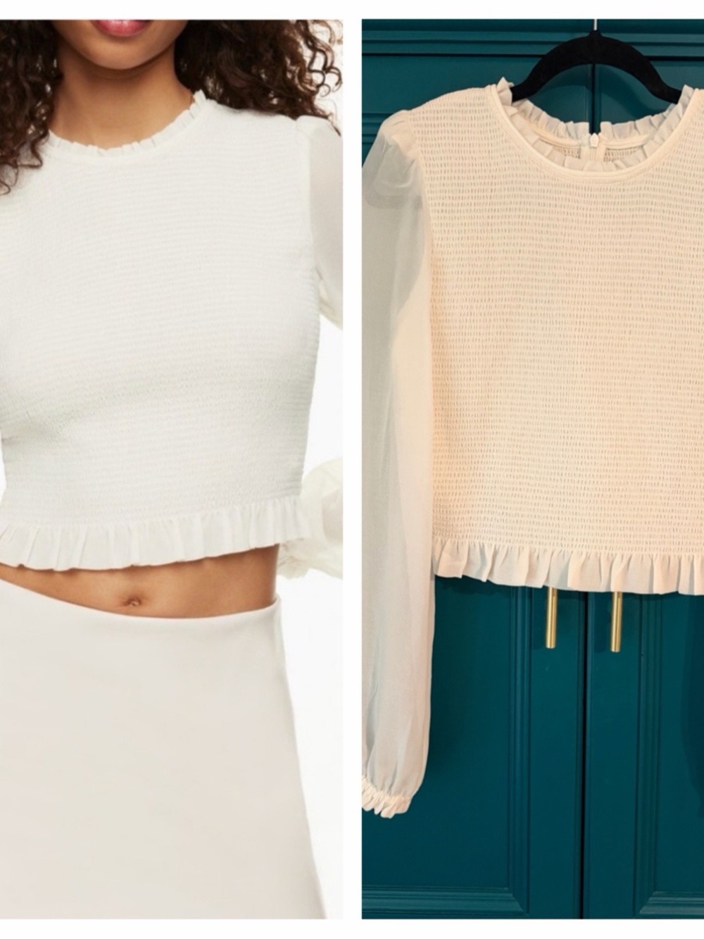 Aritzia Wilfred Tempest Top White Medium Boho Puff Sleeve Blouse
